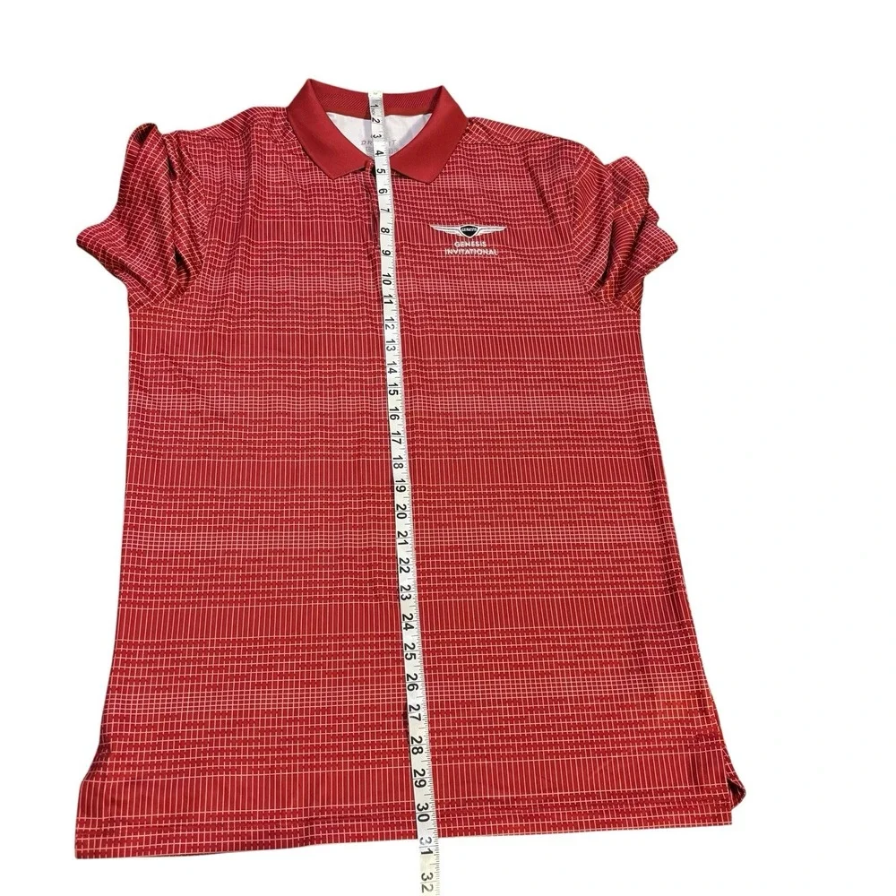 Nike Golf Polo Dri FIT Vapor Red White‎ Mens Small Genesys Invitational